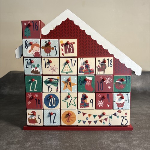 Wooden advent calendar with - advent,