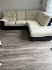 White Leather L Shape Corner