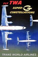 TWA Trans World Airlines Lockheed Constellation New Airplane Travel Poster 055