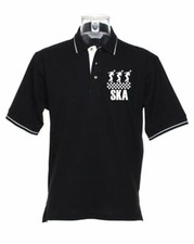 Ska Dancers Men's Tipped Polo T-Shirt - Reggae Specials Madness 2 Tone Mod