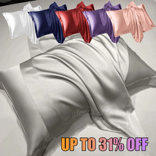 2pcs Mulberry Pure Silk Pillowcase Anti-wrinkle Bed Soft Pillow Cases Covers NEW