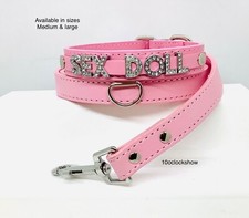 Bdsm collar lead - set, pink