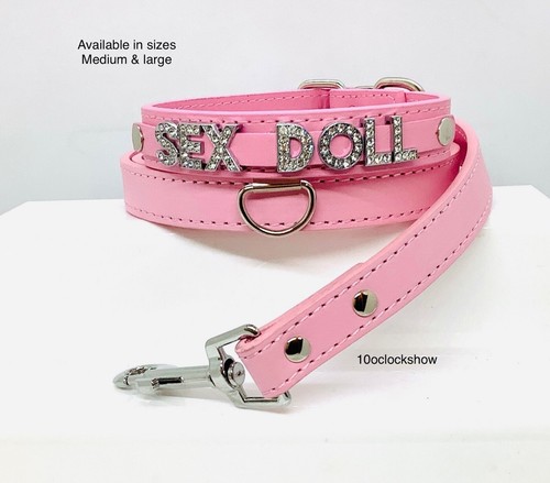 Bdsm collar lead set - , pink