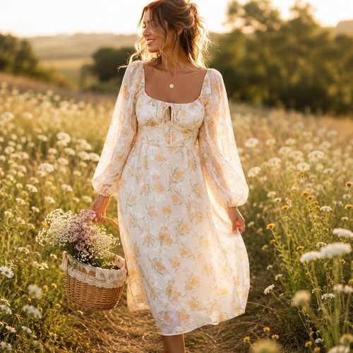 Milkmaid cottage floral midi - cottage,