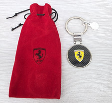 FERRARI SUPERCAR FORMULA 1 METAL KEYRING FOB CARBON FIBRE GENUINE POUCH OFFICIAL