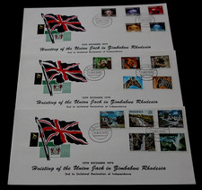 RHODESIA 1979 DEFINATIVES SET OF 15 ISSUES ON 3 LIMITED EDITION FIRST DAY COVERS