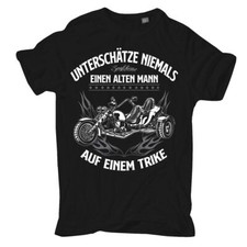 Mens T-shirt Triker Undercuts Never Old Man on a Trike Biker Old
