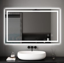 Bathroom Mirror with LED Lights, 1000 * 600 MM Illuminated Backlit Wall.