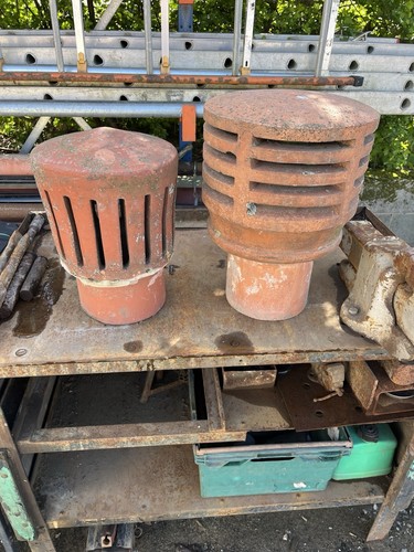 Terracotta clay chimney pot - terracotta,