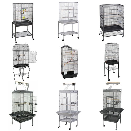 Black white bird cage - bird, parrot