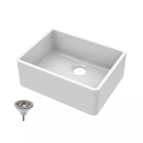 595mm single bowl - 595mm, fireclay