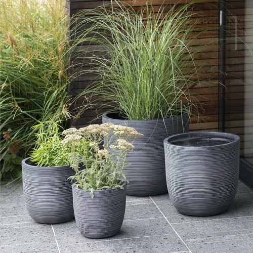Large grey garden - garden, planter