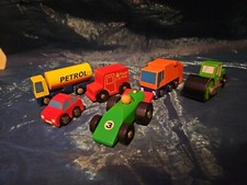 6 Wooden Toy Vehicles Race Car