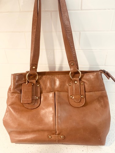 Leather tan tote - tote, shoulder