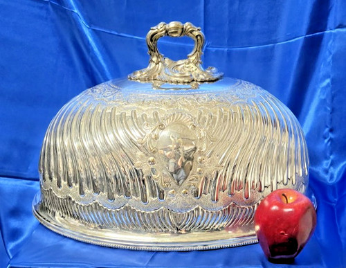 Antique silverplate dome meat - antique,
