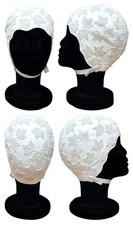 BLUE REEF Ladies Moulded Rubber Small Fit Adults White Shamrock Swim Hat Vintage