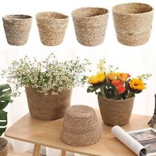 1Pcs Rattan Straw Flower Pot Basket Planter Basket Woven Plant Flower Basket