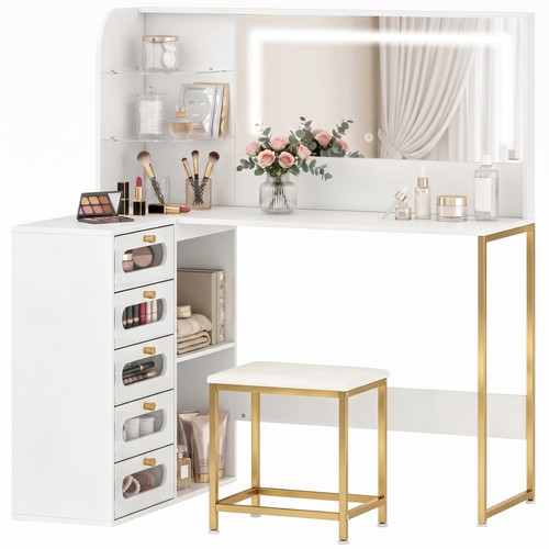 Homcom dressing table - homcom, led