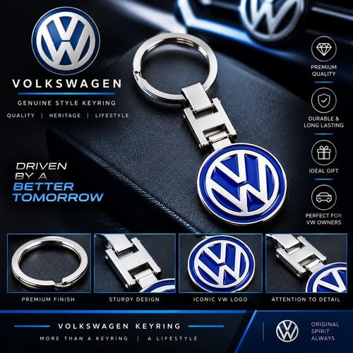 Metal keyring pendant - vw,