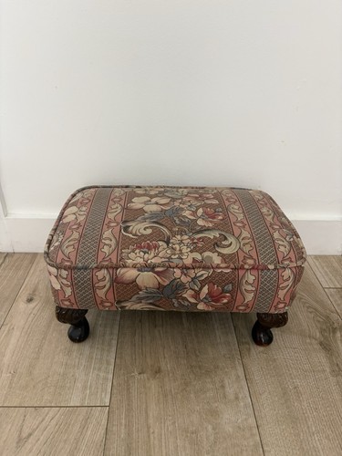 Vintage footstool floral - footstool,