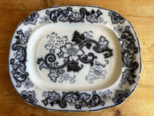 Ashworth Bros Hanley  Blue Floral Ironstone Platter Antique 1862-1890