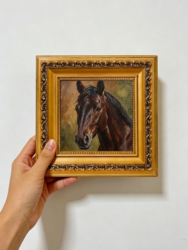 Bay horse oil - horse, painting