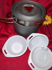 Camping Cookware Mess Kit, Camping Cooking Set - Camping Pans and Pots Set