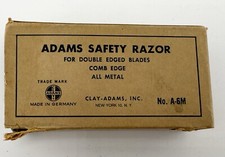 Vtg German Clay Adams NY Open Comb Safety Razor with Original Box No A-6M