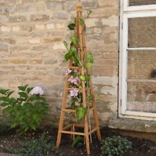 Wooden Garden Obelisk Triangular Outdoor Plant Support Structure Trellis 2 Sizes