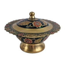 Vintage Indian Brass Enamel