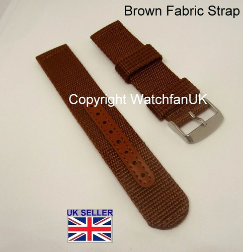 Brown fabric military watch - brown,