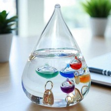 Large free standing tear drop Galileo thermometer