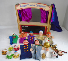 Vintage Foldaway ELC Wooden Puppet Theatre & Assorted Puppet's See Pictures