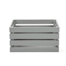 Grey Wooden Crate Storage Box