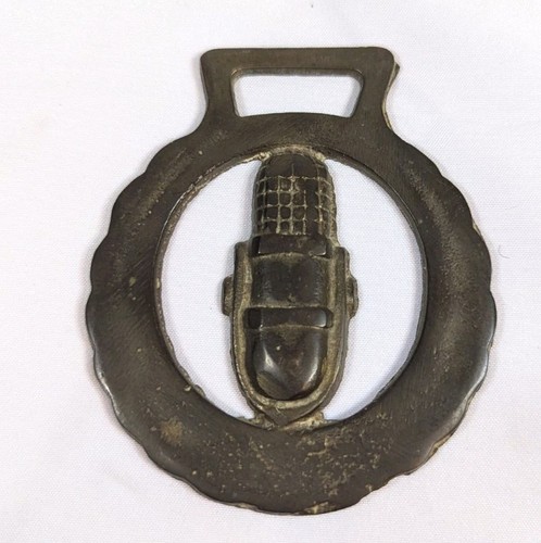Vintage microphone horse brass - horse,