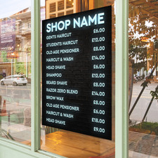 Barber Shop Price List Salon