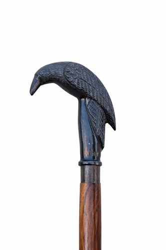 Antique style raven head - raven,