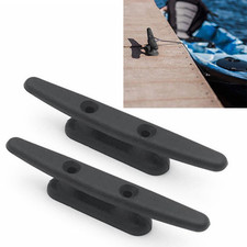 Black 2 Hole Boat Cleats Deck Dock Nylon Raft Marine Rope Line Tie-Off Holders