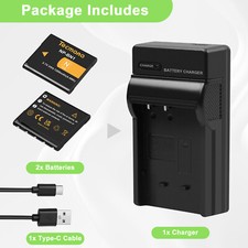 2Pcs NP-BN1 Battery & USB