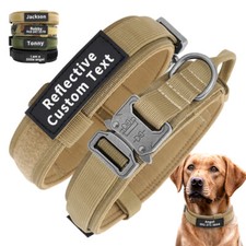 Personalized Dog Training Collar Metal Buckle Heavy Duty Military Tactical M-XL