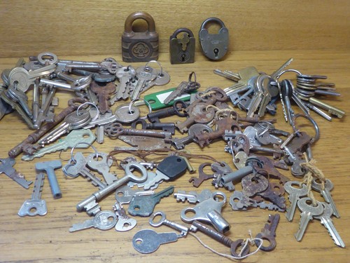 Antique vintage padlocks and - /,