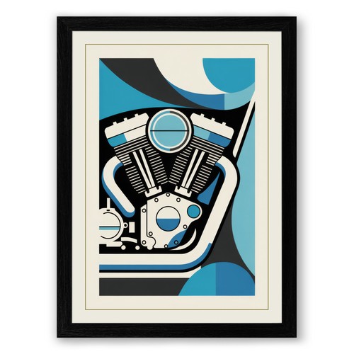 Engine study art deco - study,