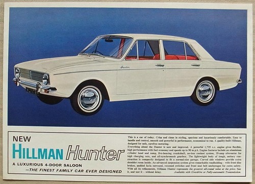 Hillman hunter car sales - hillman,