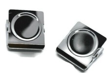 SQUARE SMALL Magnetic Bulldog Clip Fridge Paper Holder Clips Metal Office