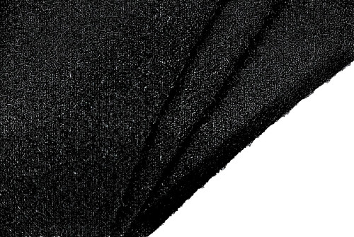 Black boiled wool blend - black, rustic