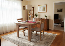Extending dining table, light