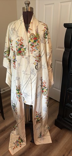 Long solid silk - silk, robe