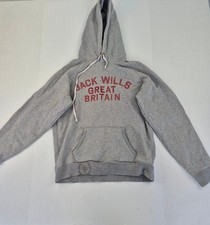 JACK WILLS Hoodie Large Grey Men's Cotton Blend Casual Pullover