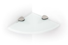 Glass Shelves Wall Mounted White Toughened Corner Various Chrome Supports