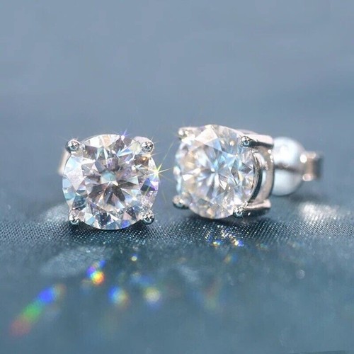 1ct earrings white - white, gold